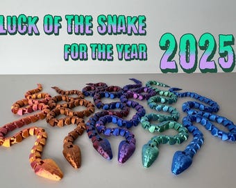 Articulated Snake, Snake for the year 2025, 3D Printed Sensory Stress Reliever, Unique Gifts, Gifts for Children, Animal Toy
