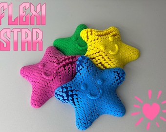 Flexi Playful Star, Flexible Sea Star Fidget Toy, Textured Sensory Stress Relief