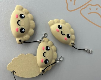Cute Dumplings Pierogi Fidget keychain with magnets inside
