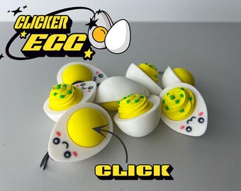 Clicker Egg Keychain, Fidget Toy Set, 3D Printed Kawaii Egg Stress Relievers, Funny Desk Toys For Anxiety Relief And Focus, Gift For Gamers