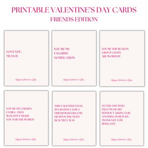 Druckbare Valentinstagskarten für Freunde, lustige Valentinstagskarten, druckbare Geschenkanhänger für Urlaub, Valentinstagskartenset