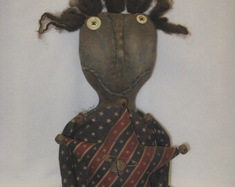 Tabitha and Her Star Primitive 18" Black Doll Americana IMMEDIATELY DOWNLOADABLE E-PATTERN