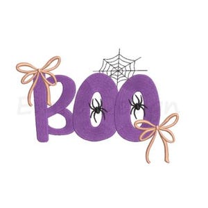 ブー・ハロウィン刺繍デザイン、ブー・刺繍、6サイズ