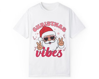 Camiseta de la paz de Papá Noel con vibraciones navideñas