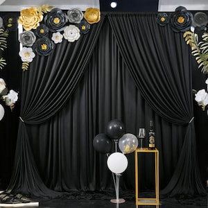 Wrinkle-Free Backdrop Curtains – Soft Silky Photo Backdrop Drapes for Wedding, Birthday, Baby Shower, Baptism & Party Photography