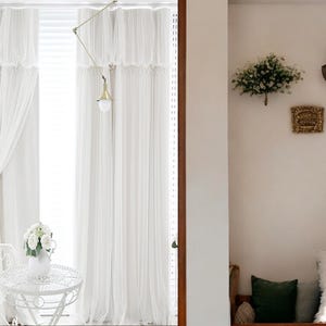 Princess Lace Curtains: Korean Style Tassel Drapes - Bay Window Shading