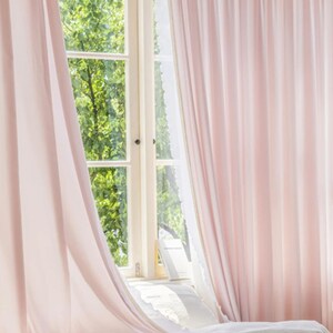 2PCS Pink Pearl Lace Sheer Curtains – Luxury Tulle Panels for Bedroom & Living Room – Light Elegant Drapes for Australian Homes