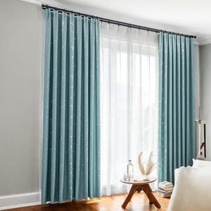 Blue Star Blackout Curtains: Modern Nursery Kids Bedroom