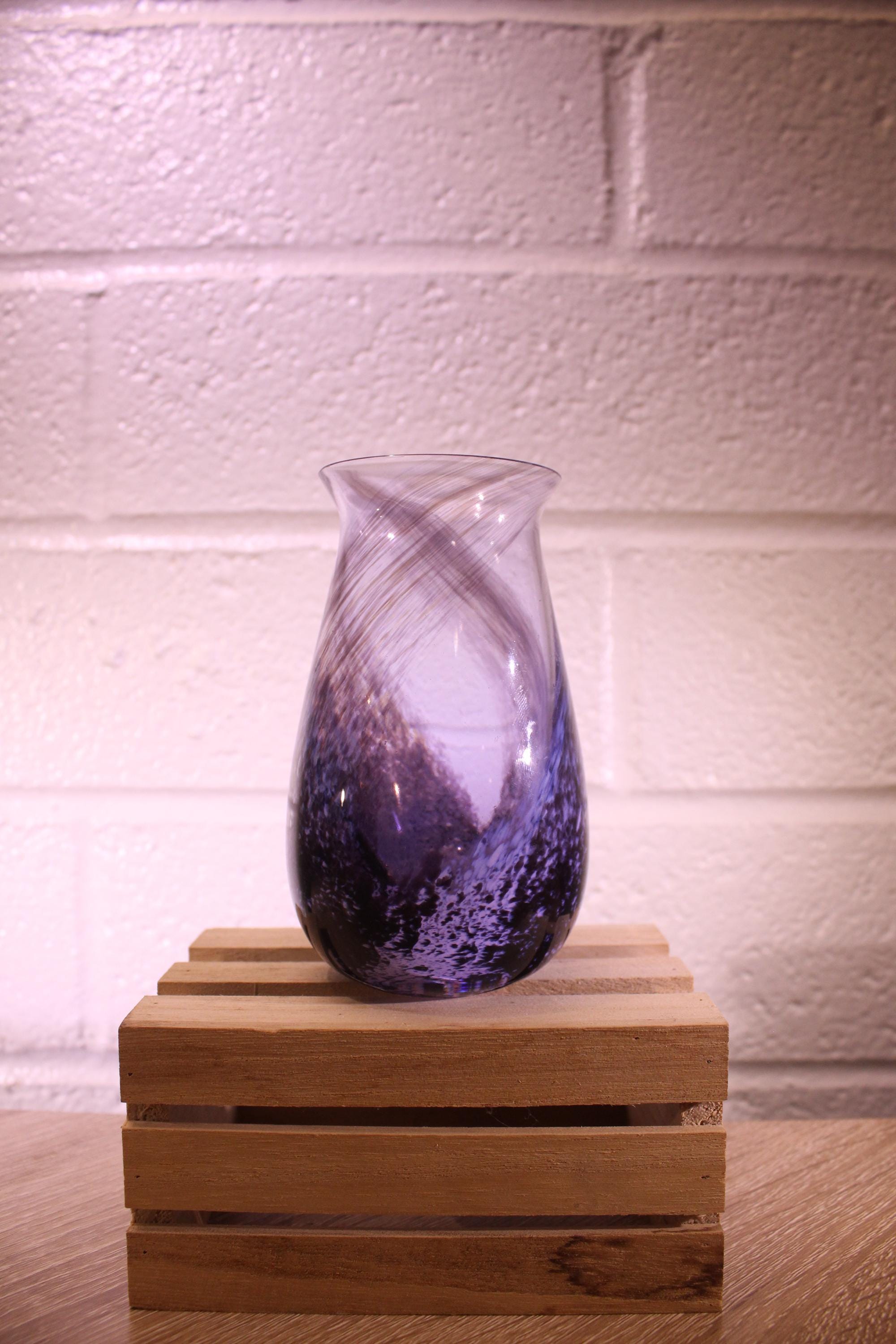Vintage Purple Art Glass Vase - Etsy