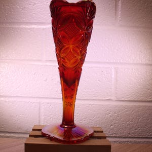 Fenton Ruby Red Carnival Glass Elite Vase #6564
