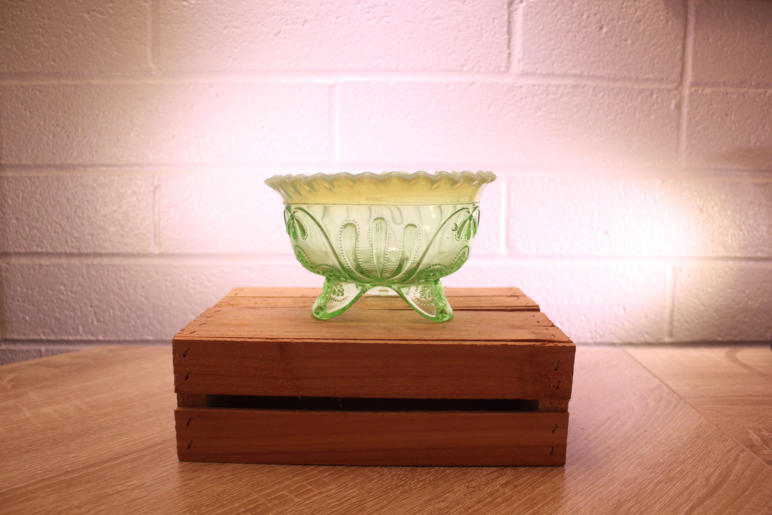 Jefferson Green Opalescent Glass Vase - Etsy