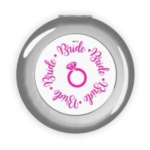 Compact Bride Mirror for Bride to be gift for her Bridesmaid proposal wedding gift pocket mirror for bride travel mirror