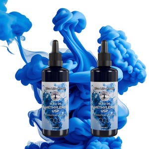 Methylene Blue 200 ml - Methylene Blue solution 1% Pharmaceutical Pure at 99.6 - Liquid solution of Methylene Blue - 2x100 ML