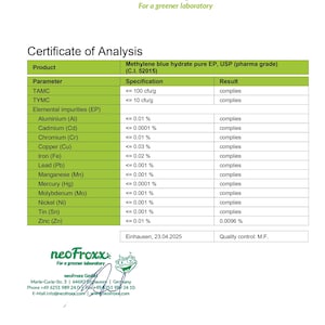 5% Methylene Blue Solution - 100 ml | percent | Ultra High Purity USP percent | methylene blue | image 7
