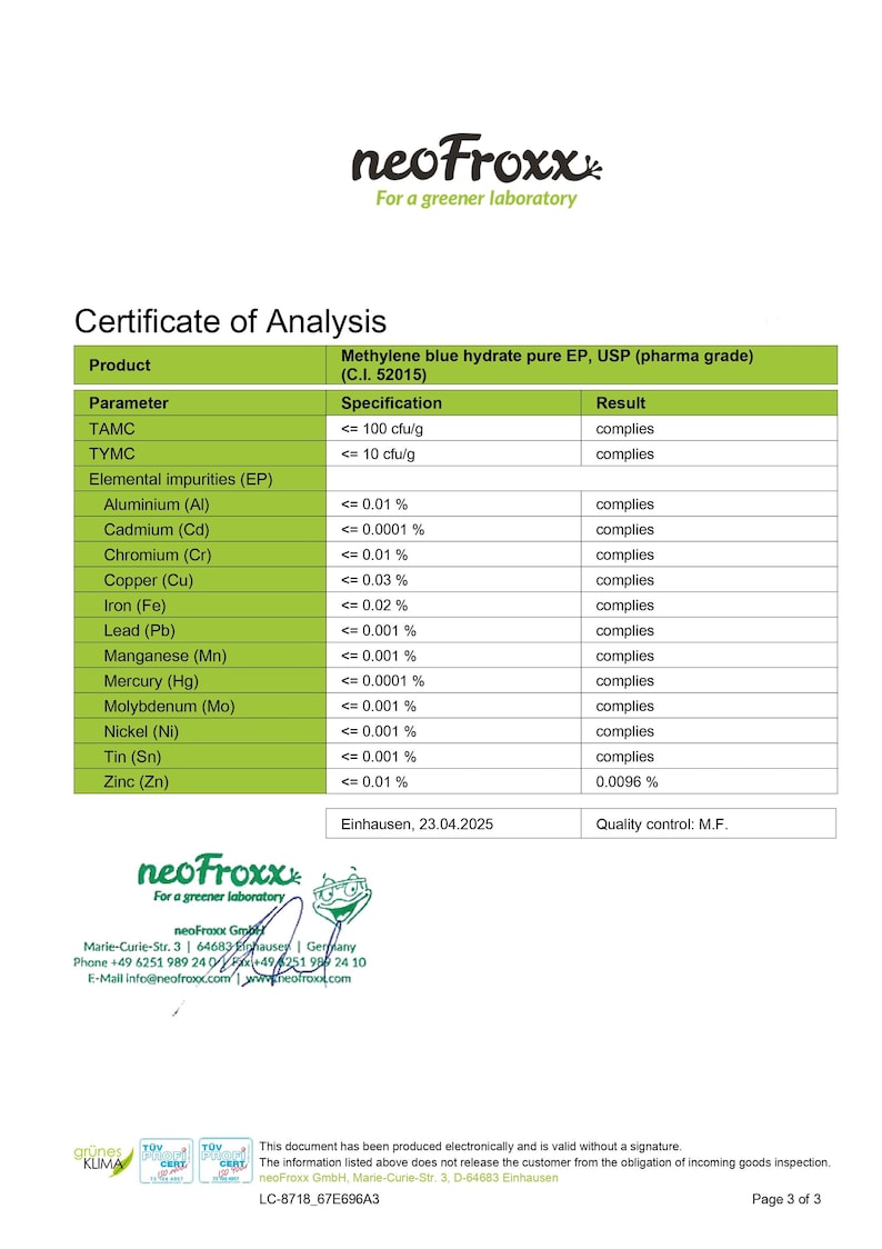 5% Methylene Blue Solution - 100 ml | percent | Ultra High Purity USP percent | methylene blue | image 7