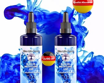 Methylene Blue 200 ml - Methylene Blue 1% Pharmaceutical Solution - Liquid Methylene Blue Solution - 2 x 100 ml