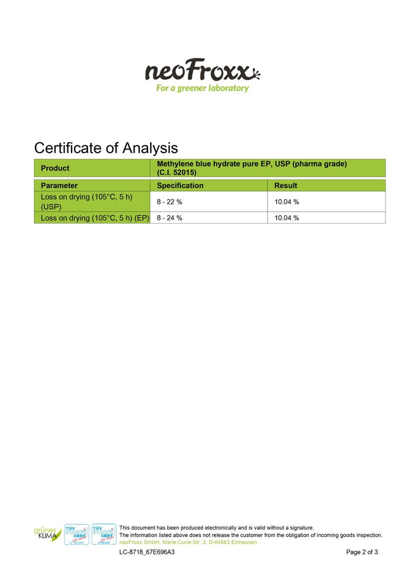 5% Methylene Blue Solution - 100 ml | percent | Ultra High Purity USP percent | methylene blue | image 6