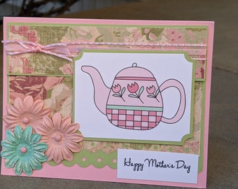 Mother's Day Greeting Card - Teapot Greetings - Fun Florals