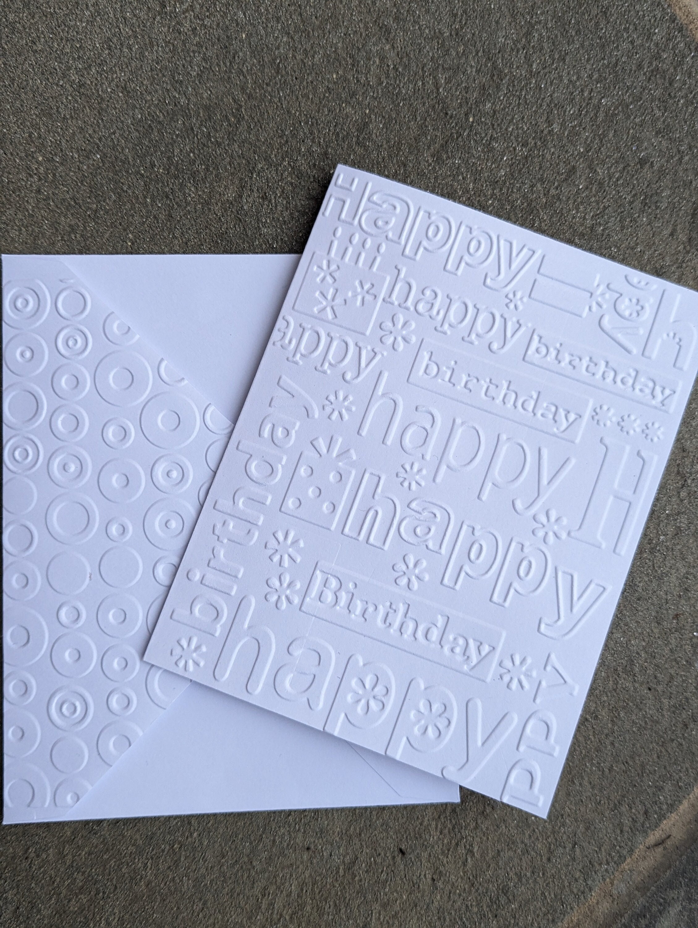 Embossed Happy Birthday Cards Set - Etsy