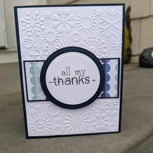 Thank You Cards - Winter Themed - Set of 6 - Handmade