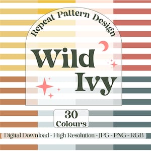 Stripes Pattern Design with 30 Colours Simple Stripes - SVG, PNG, JPG's 12" 300 dpi for personal or commercial use with sublimation
