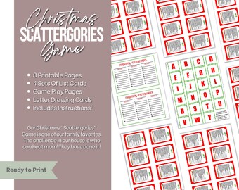 Christmas Scattergories Game – Printable Holiday Party (Digital Download)