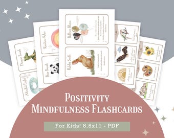 Kids Affirmation Cards Printable | Positive Thinking & Mindfulness Flashcards | Self Esteem Activities PDF