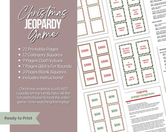 Christmas Jeopardy Game – Printable Holiday Family Fun (Digital Download)