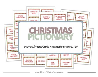 Christmas Pictionary Game – Printable Holiday Family Fun (PDF Download)