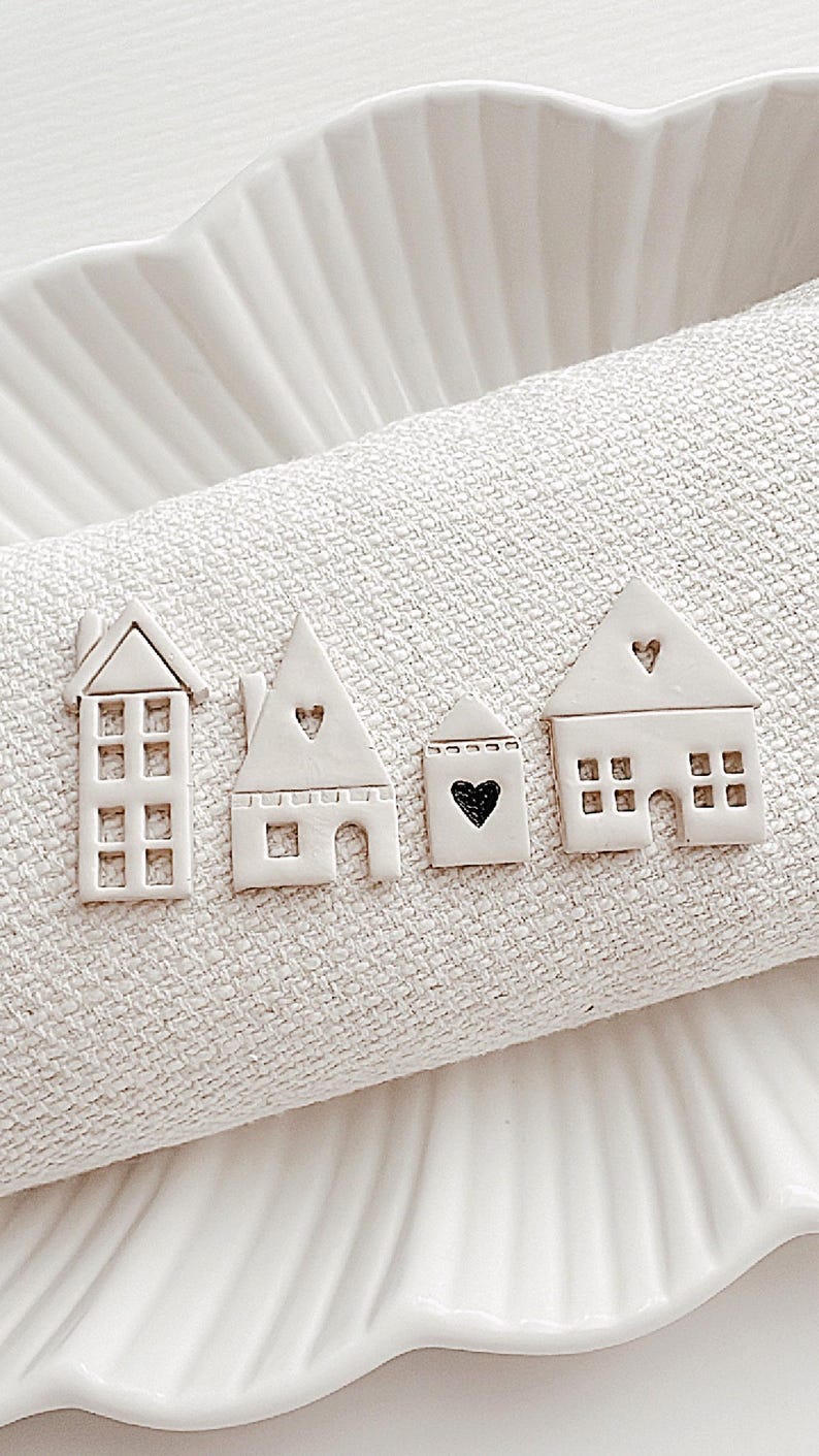 House Cutter Village Clay Cutter Trinket Cutter Boho Embossed Polymer