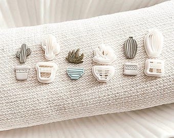 *ENSEMBLE* de 2 emporte-pièces en pâte polymère en forme de plante dans un pot | emporte-pièce en forme de plante cactus | 3 modèles au choix|