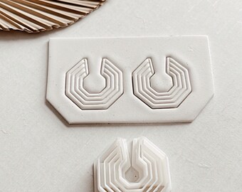 Octagon Embossed Polymer Clay Cutter | Cutter for hoops | Canadian made polymer clay cutters