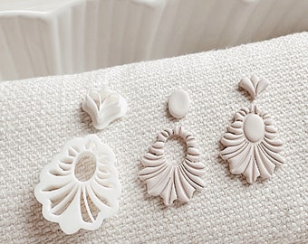 Ornate 2 Piece Shaped Polymer Clay Cutter | Fancy Polymer Clay Cutters | embossed Clay Cutters | Canadian Clay Cutters