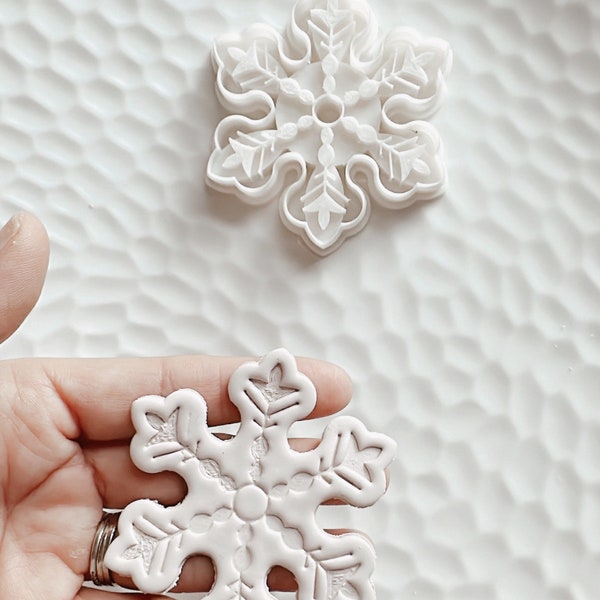 XL Embossed Snowflake Cutter | Ornament Cutter | Polymer Clay Cutter | Canadian Cutter Business |