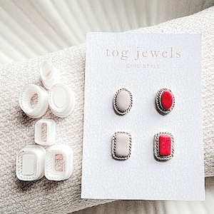 Oval Or Square Rope Border STUD Shaped Polymer Clay Cutter | polymer clay embossed cutter | Canadian made polymer clay cutter company