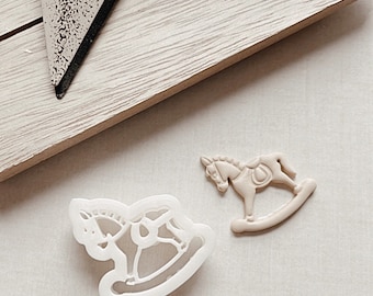 Rocking Horse Shaped Polymer Clay Cutter | Polymer Clay Horse Cutter | Folk Art Cutter | Canadian Polymer Clay Cutters
