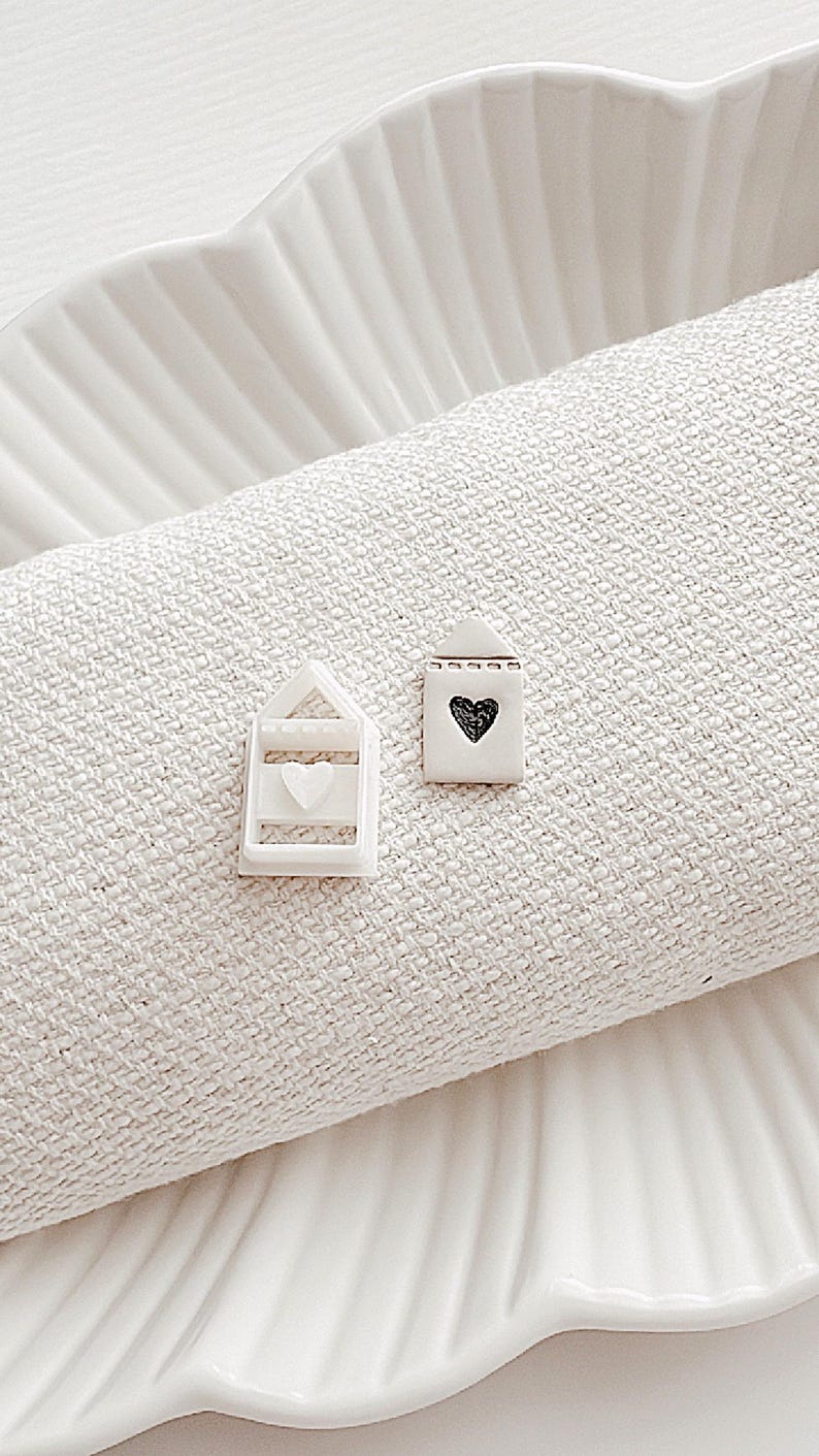 House Cutter Village Clay Cutter Trinket Cutter Boho Embossed Polymer