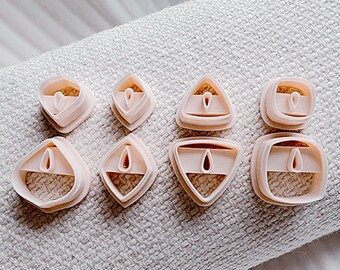 Kite, Diamond, Square, Teardrop, Triangle Mini No Drill Shaped Polymer Clay Cutter |SINGLE Polymer Clay Cutters | Canadian Clay Cutter |
