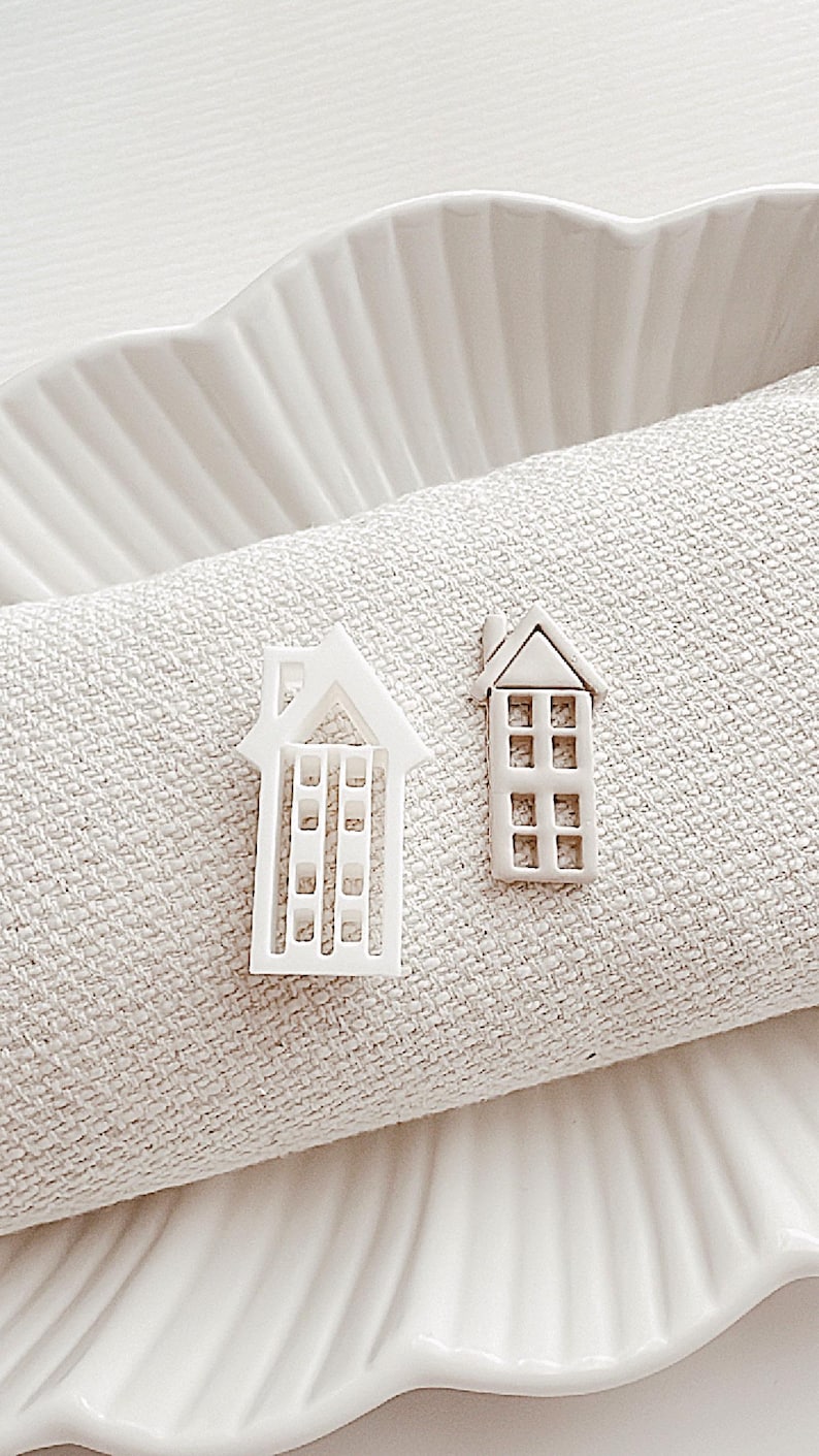 House Cutter Village Clay Cutter Trinket Cutter Boho Embossed Polymer