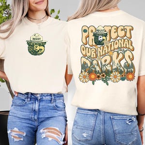 Comfort Colors® Protect Our National Parks Shirt, 2 Sides Environmental Activism Tee, National Park Resist Bear Tee