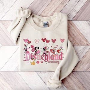 Disneyland Hearts Sweatshirt, Disneyland Valentines Sweater, Mickey And Friends Valentine Sweatshirt, Valentines Day Sweatshirt