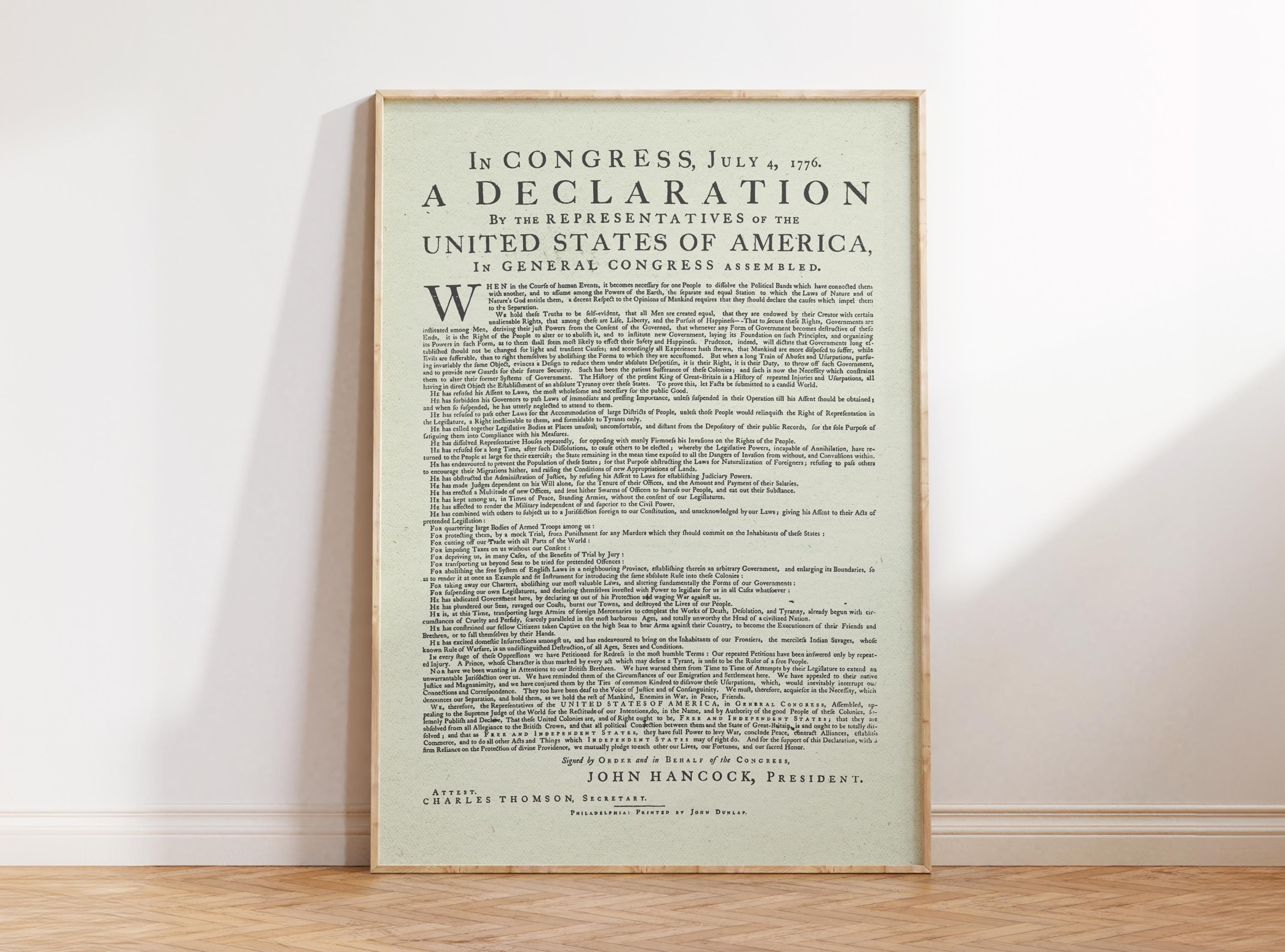 独立宣言のプリント、文化芸術、ヴィンテージアメリカンプリント