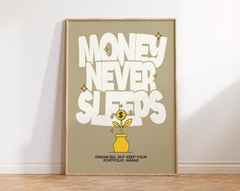 Money Finance Wall Art, Wall Street Art, Money Wall Art, Finance Decor, Financial Art, Stock Market Art, Office Wall Decor, Finance Gift