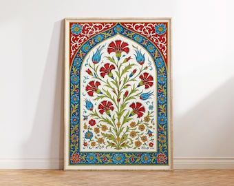 Floral Wall Art, Arabic Wall Art, Modern Islamic Wall Art, Islamic Modern Wall Art, Muslim Home Decor, Islamic Floral Art, Turkish Print