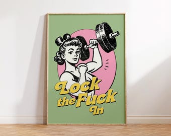 Aesthetic Home Gym Wall Art, Workout Motivational Art, Girly Workout Print, Fitness Art, Empowerment Sports Decor, Minimalist Gym Room Decor