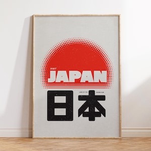 Retro Japanese Wall Art, Japanese Travel Poster, Maximalist Decor, Japandi Apartment Decor, Exhibition Poster, Japan Poster Art