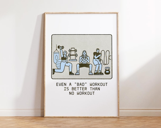 Aesthetic Home Gym Wall Art, Cool Apartment Decor, Workout Motivational Art, Workout Print, Fitness Art, Sports Decor, Retro Gym Room Decor