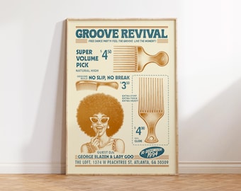 Black Hair Poster, Afro Pick Print, African American Wall Art, Modern Black Art, Afro Art, Ethnic Decor, Apartment Decor, Culture Art