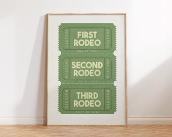 This Ain't My First Rodeo Print, Modern Farmhouse Wall Art, Eclectic Decor, Southwestern and Western Poster, Apartment Decor, Retro Typo
