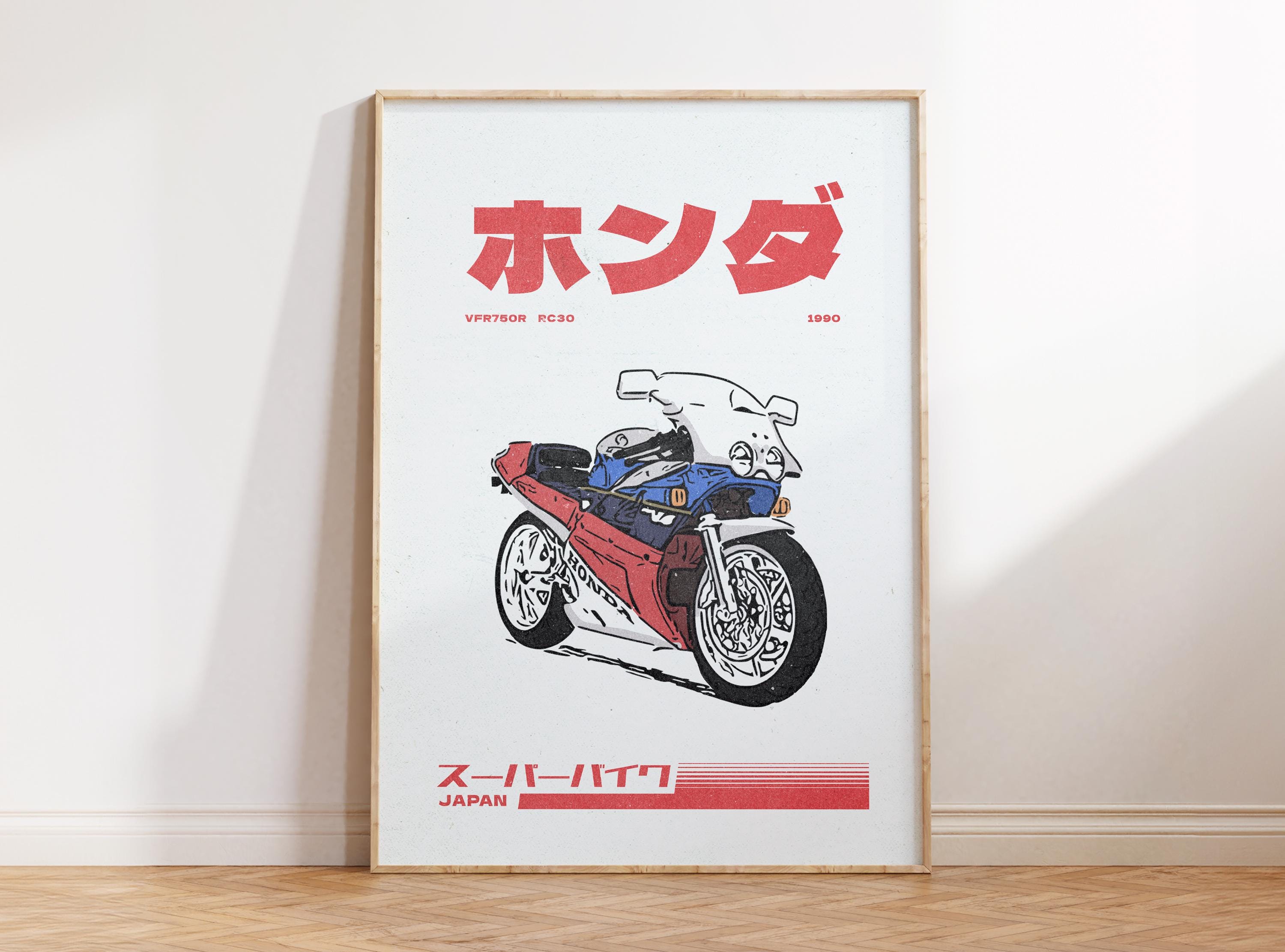 Japanese Motorcycle Poster - Etsy